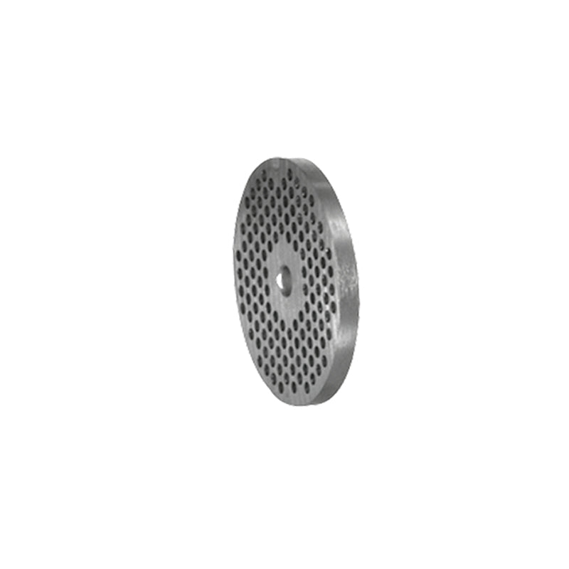 Die Unold Lochscheibe 3 mm für FLEISCHWOLF 78131 ist eine runde Metallscheibe mit vielen kleinen Löchern, die als Fleischwolfplatte verwendet werden kann und auf einem schlichten weißen Hintergrund abgebildet ist.