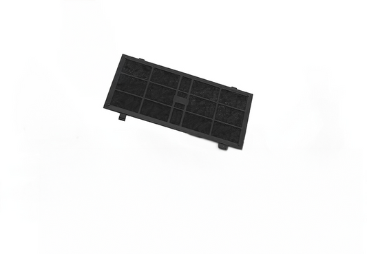 Der Unold Aktivkohlefilter für Raclette Smokeless 48785 ist ein rechteckiger schwarzer Filter mit einem Gittermuster, abgebildet auf einem schlichten weißen Hintergrund.