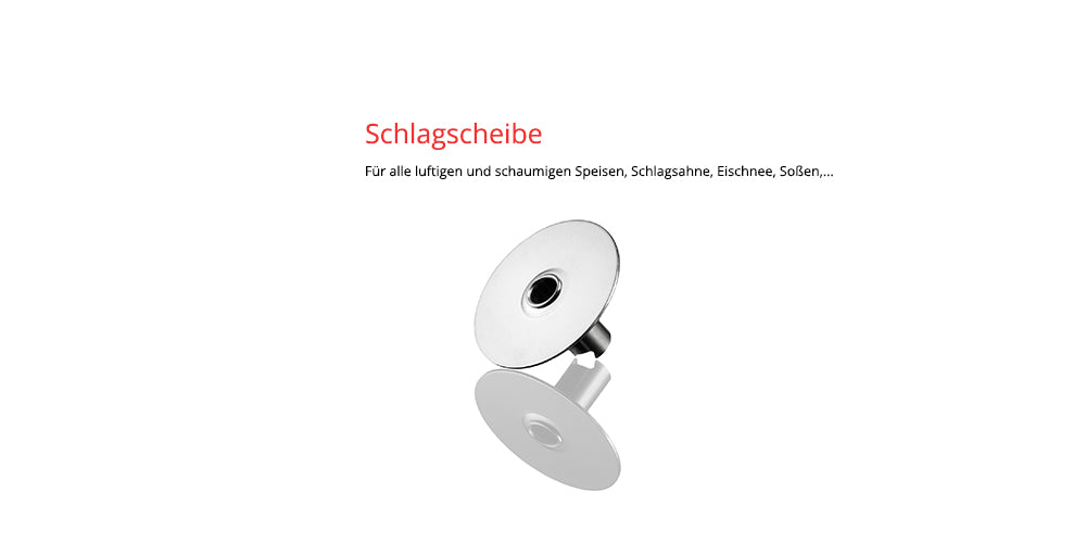 Die ESGE-Zauberstab Schlagscheibe aus Metall ist auf weißem Grund abgebildet. Oben ist „Schlagscheibe“ in Rot zu sehen, darunter befindet sich eine kurze Produktbeschreibung. Das Produkt ist ein Hersteller von ESGE-Zauberstab.