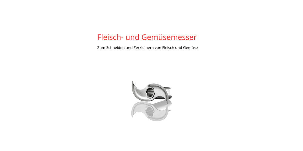 Das ESGE-Zauberstab Fleisch- und Gemüsemesser von ESGE Zauberstab, ein Fleisch- und Gemüsemesser aus Edelstahl mit gebogener Klinge, ist auf weißem Hintergrund abgebildet. Der deutsche Text oben beschreibt es als ideal zum Schneiden und Hacken von Fleisch und Gemüse.