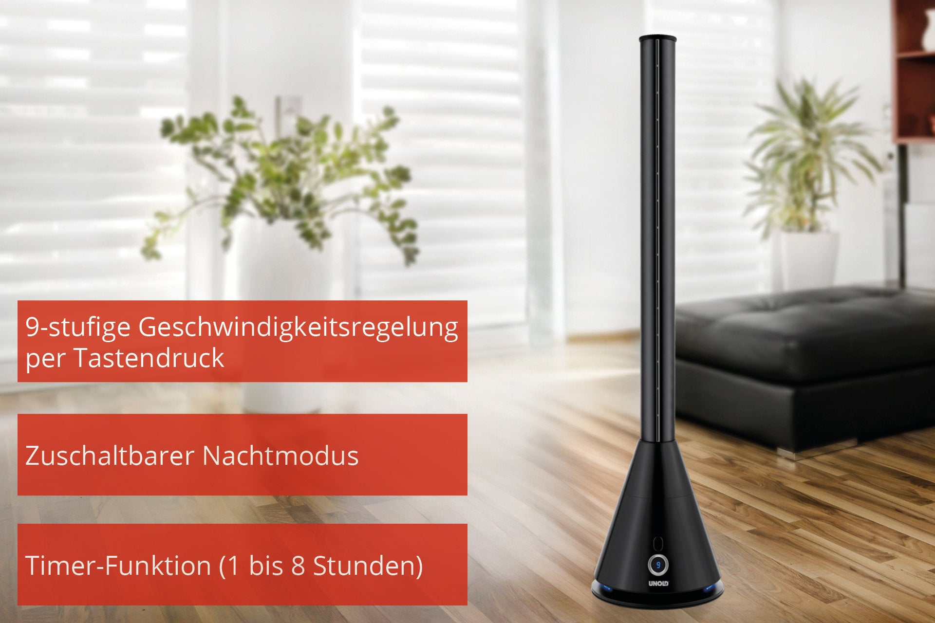 Unold TURMVENTILATOR BLACK TOWER