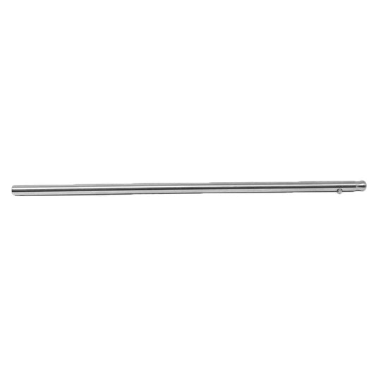 Die Unold Abtriebswelle zu G200 Gastro & M350 Maître ist ein langer, zylindrischer Metallstab mit glatter, glänzender Oberfläche, der horizontal vor einem weißen Hintergrund dargestellt ist.
