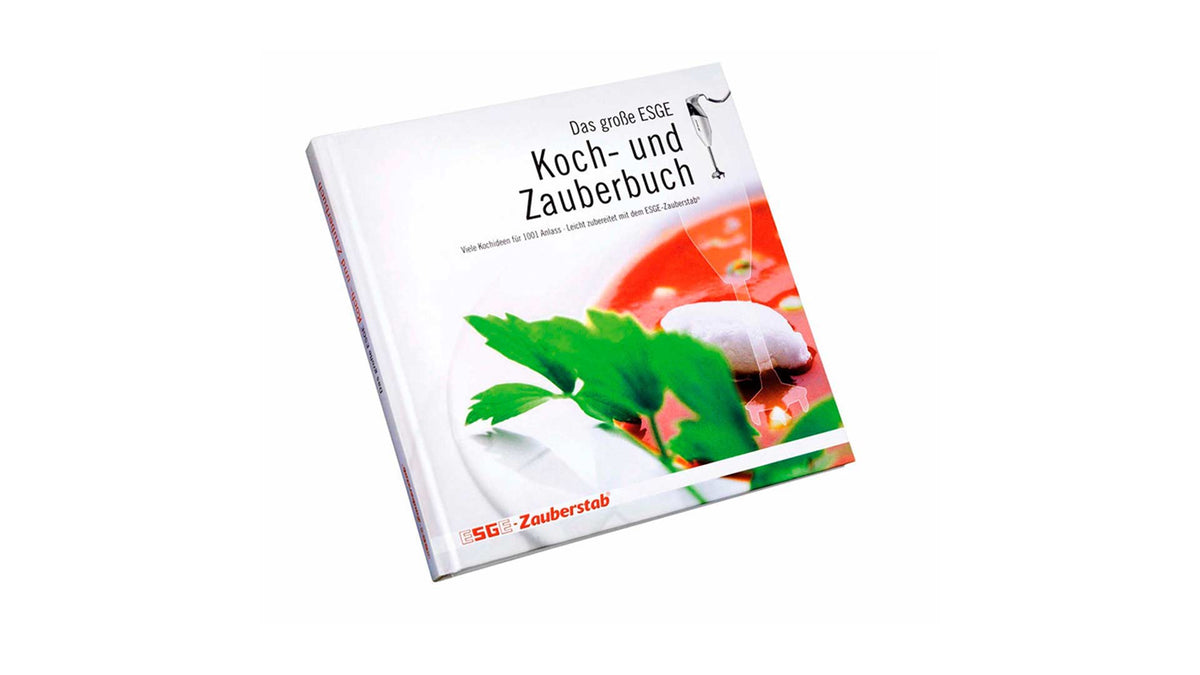 Ein deutsches Kochbuch mit dem Titel „Das große ESEE Koch- und Zauberbuch“ mit einer Nahaufnahme von frischer Petersilie und einem Gericht auf dem Cover.
