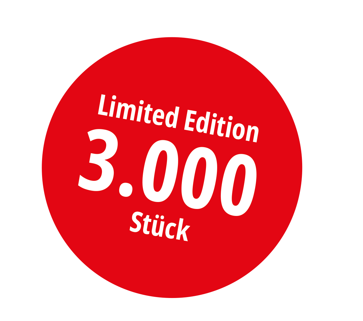 Ein roter Kreis mit weißer Schrift weist auf die Auflage „Limited Edition 3.000 Stück“ hin und kennzeichnet die Unold ESGE-Zauberstab® Petticoat Edition als limitierte Auflage von 3.000 Stück in deutscher Sprache.