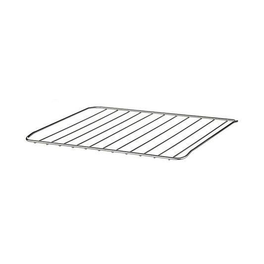 Der Unold Gitterrost für KLEINKÜCHE 68865 ist ein Metall-Backofenrost mit parallelen Stäben und zwei leicht erhöhten Enden, der auf einem schlichten weißen Hintergrund präsentiert wird.